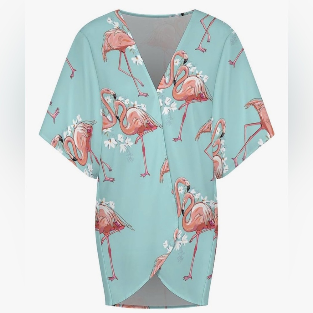 Flamingo Print Kimono